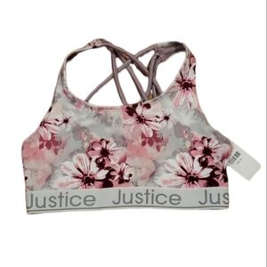 Justice Gray and Pink Sport Classic Oh So Soft Bra Size 34 NWT